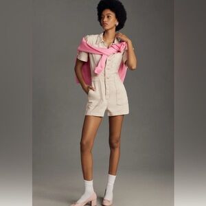 Anthropologie Kit Utility Romper by Pilcro